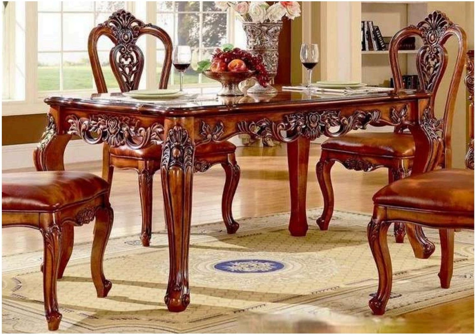 Carved dining set