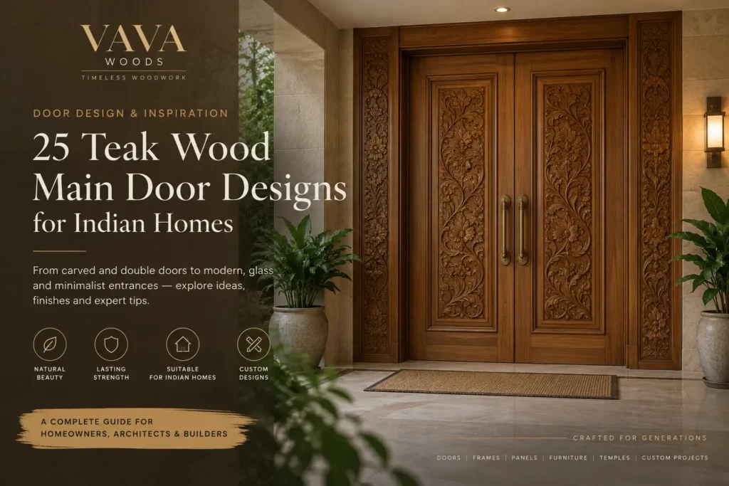 7 Teak Wood Main Door Design Ideas for Custom Indian Homes