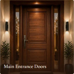 solid teak wooden main entrance doors manufacturer India VAVA Woods Lucknow